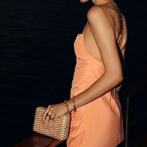 Amanda Uprichard- NWT Orange Chain Mini Dress